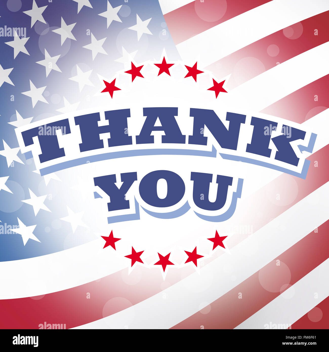thank you banner with american flag background Stock Photo - Alamy