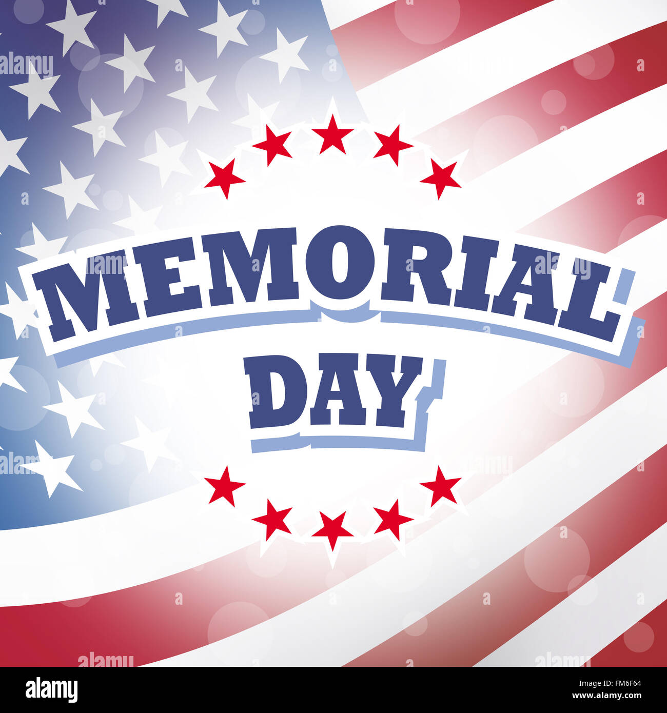 us memorial day banner with american flag background Stock Photo - Alamy