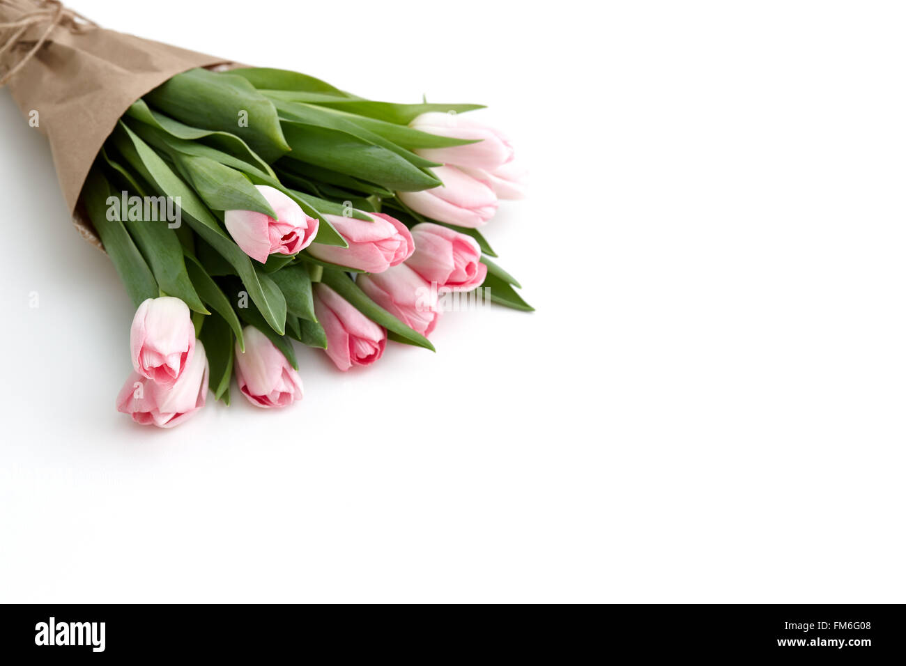 Tulips bouquet on a white background Stock Photo - Alamy