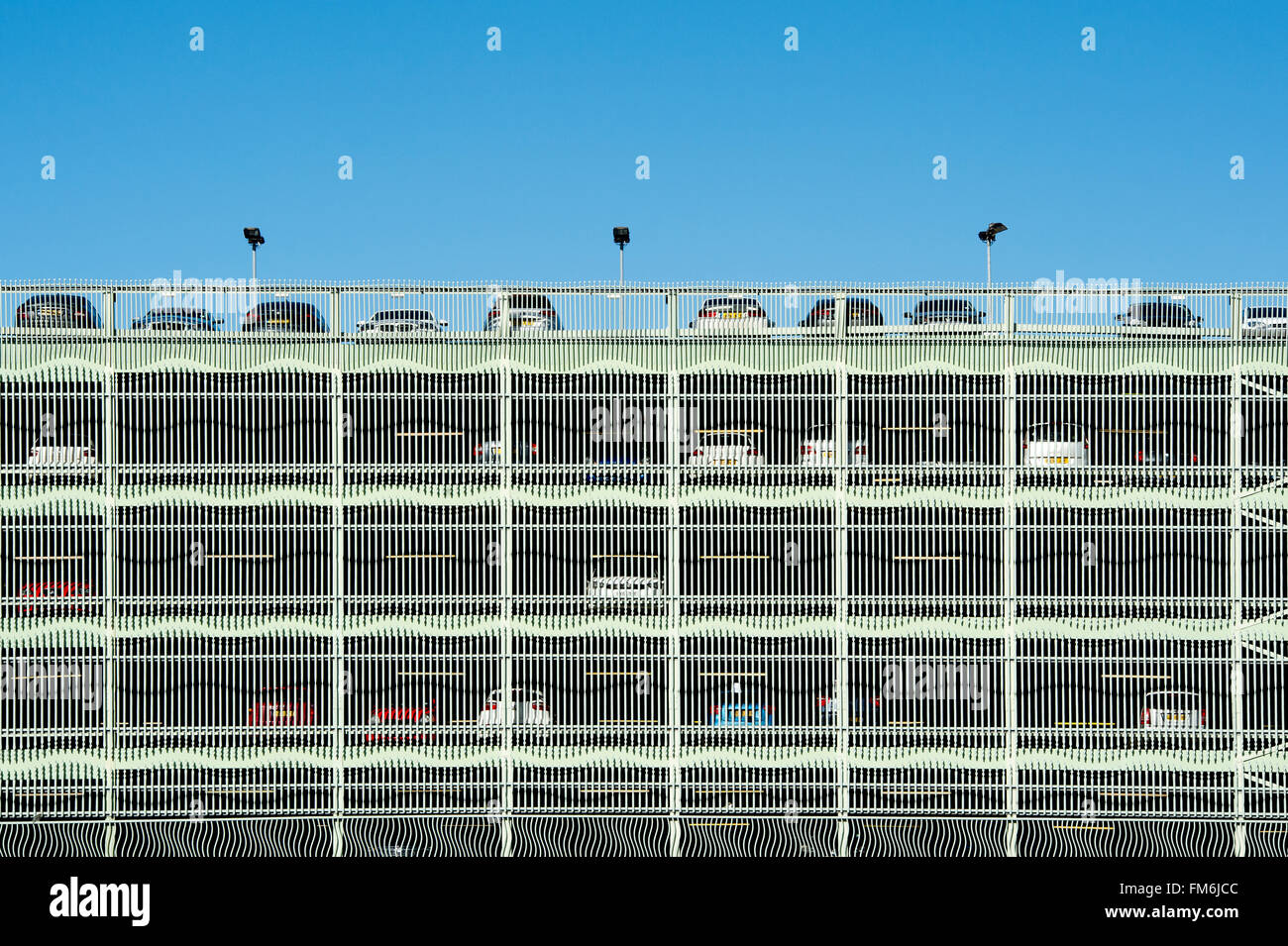 Multi Story car park in Milton Keynes, Buckinghamshire, England Stock Photo