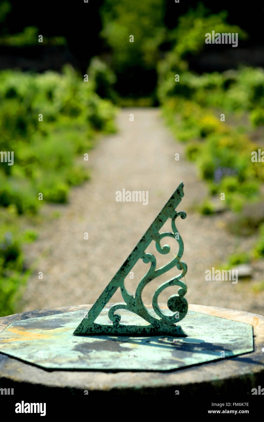 Old weathered sundial / Timepiece Stock Photo