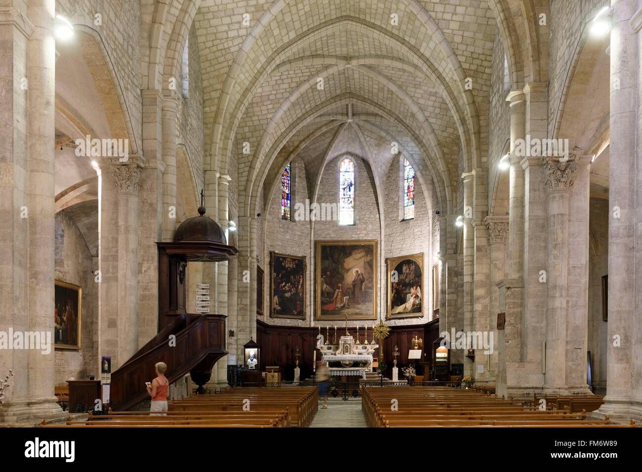 France, Gard, Saint Gilles, 12th-13th century abbey, listed as World Heritage by UNESCO under the road to St Jacques de Compostela in France, Provencal Romanesque style Stock Photo