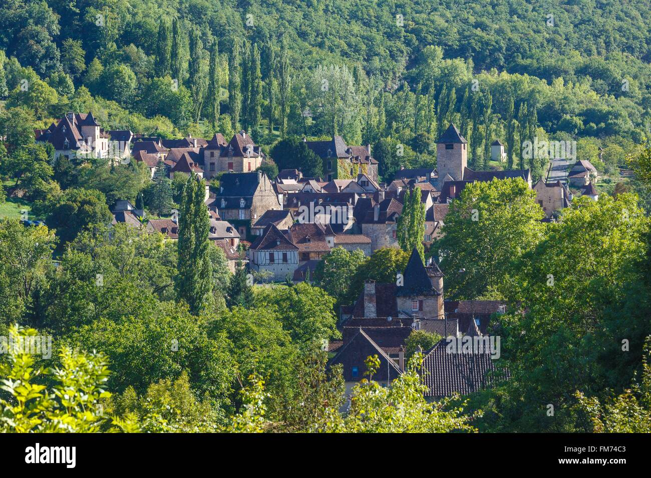France, Lot, Autoire, labelled Les Plus Beaux Villages de France (The Most beautiful Villages of France), the village Stock Photo