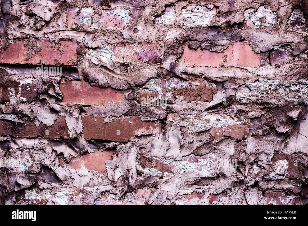 Painted bricks, This is a photo I took of a wall in construction. To me it looked a lot like the concrete  was melting. Stock Photo