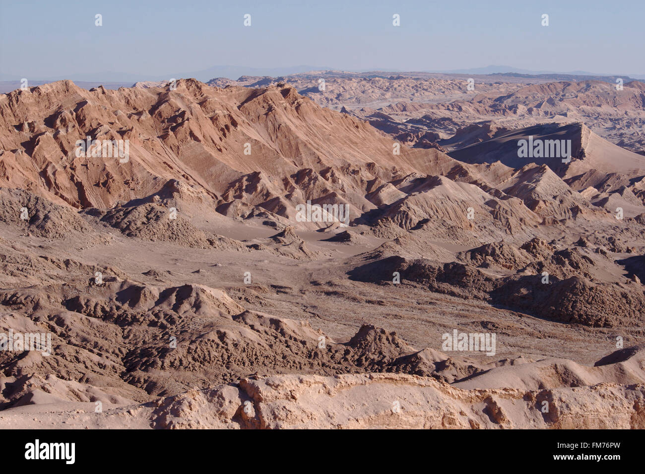 Valle de la Luna, folding of evaporites and mudstones by salt tectonics, Atacama Desert, Chile Stock Photo
