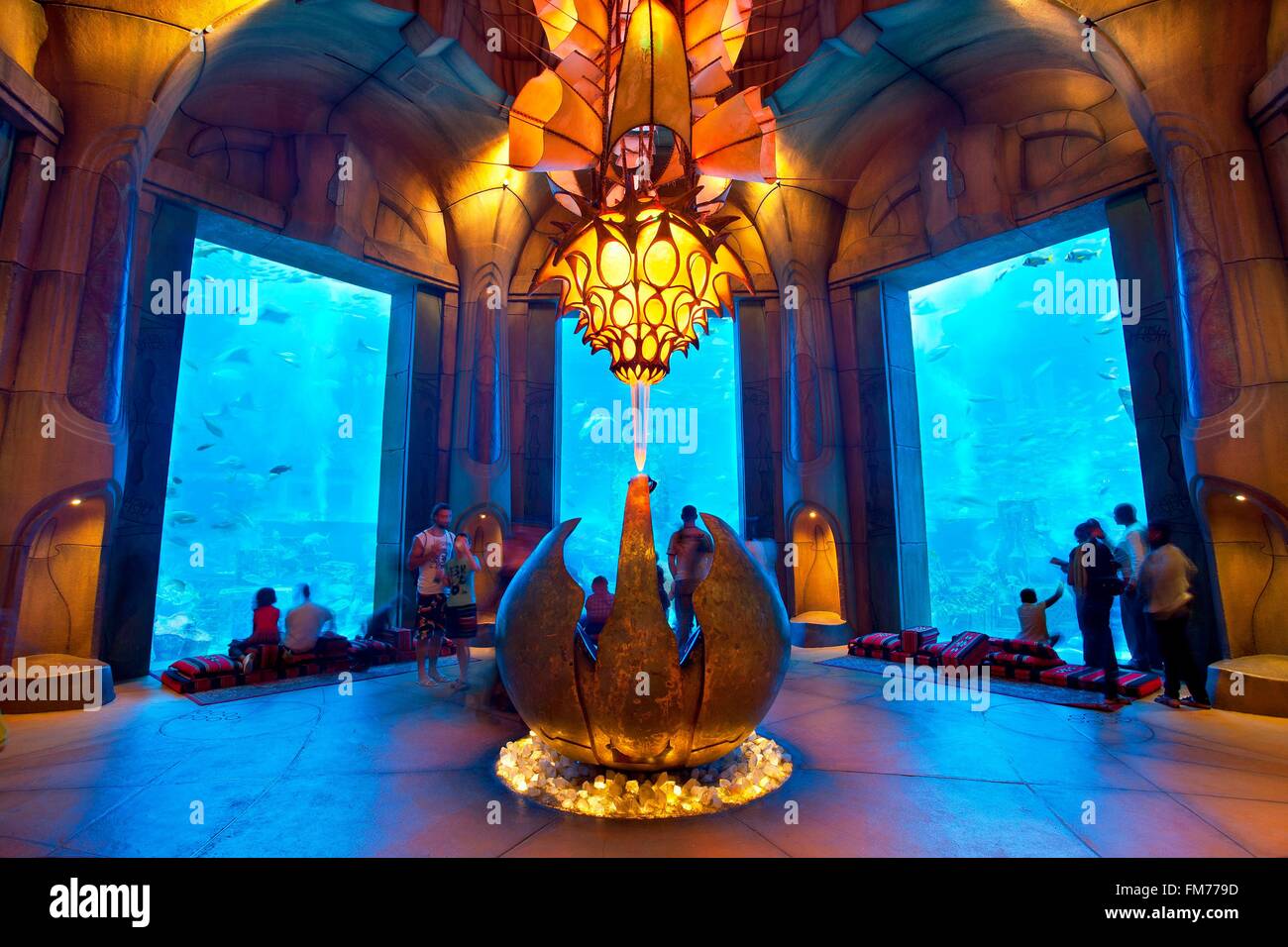 United Arab Emirates, Dubai, Aquarium in the Atlantis The Palm Resort in Dubai Stock Photo