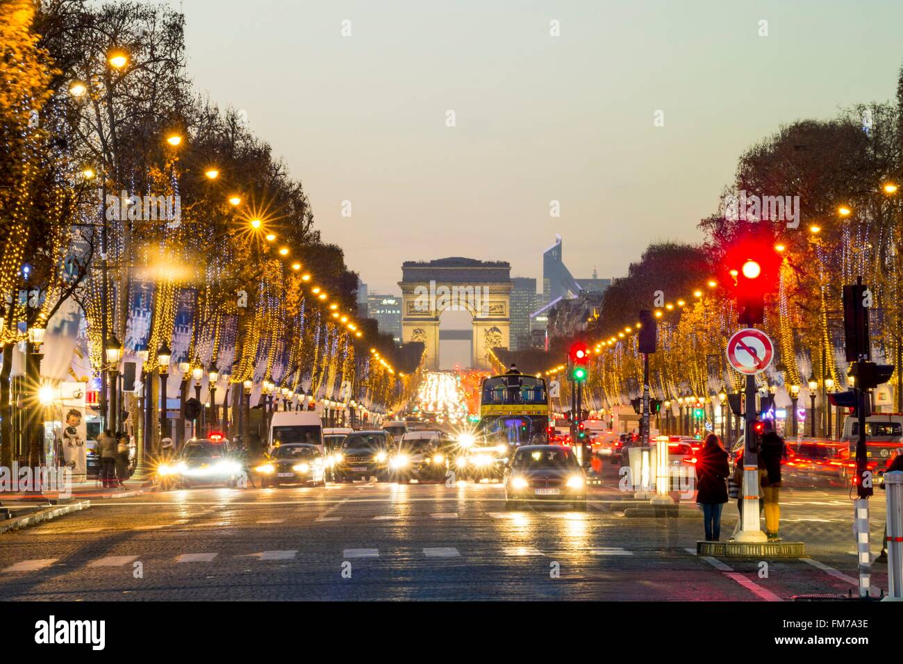 France, Paris, the ChampsElysées Christmas market Stock Photo Alamy