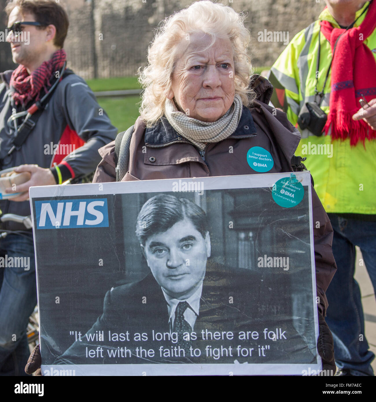 London, UK. 11 Mar 2016. Campaigners rally to support the NHS Reinstatement Bill, currently having it’s 2nd reading in the House of Commons, it seeks to stop the ongoing privatisation of the NHS and to protect it from any TTIP deals. David Rowe/Alamy Live News Stock Photo