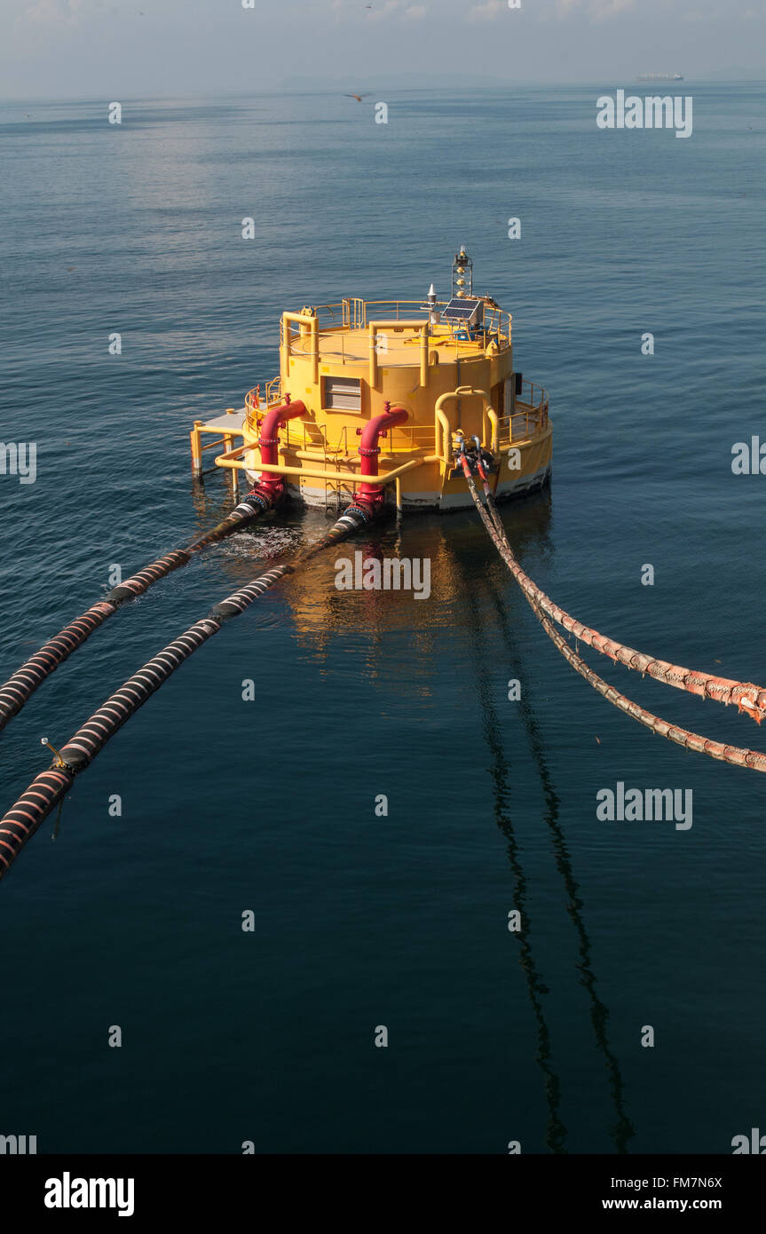 floating oil supply system in the sea Stock Photo Alamy