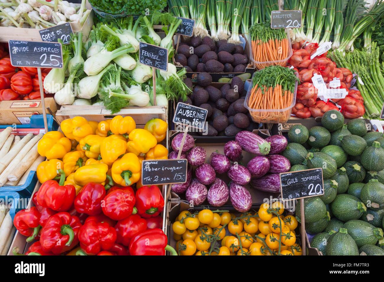 Outdoor produce market copenhagen denmark business hires stock