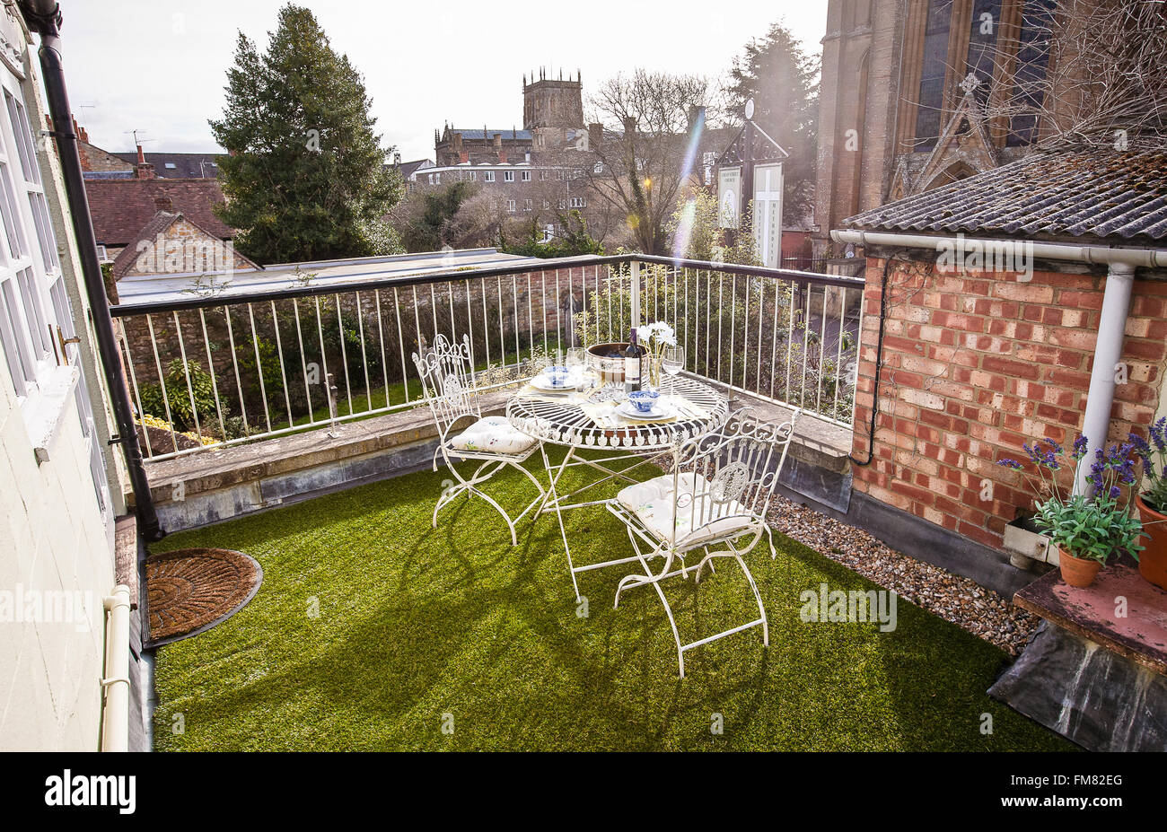 Artificial Grass Roof Of Fake Lawn Garden On The Roof On Rental Stock Photo Alamy