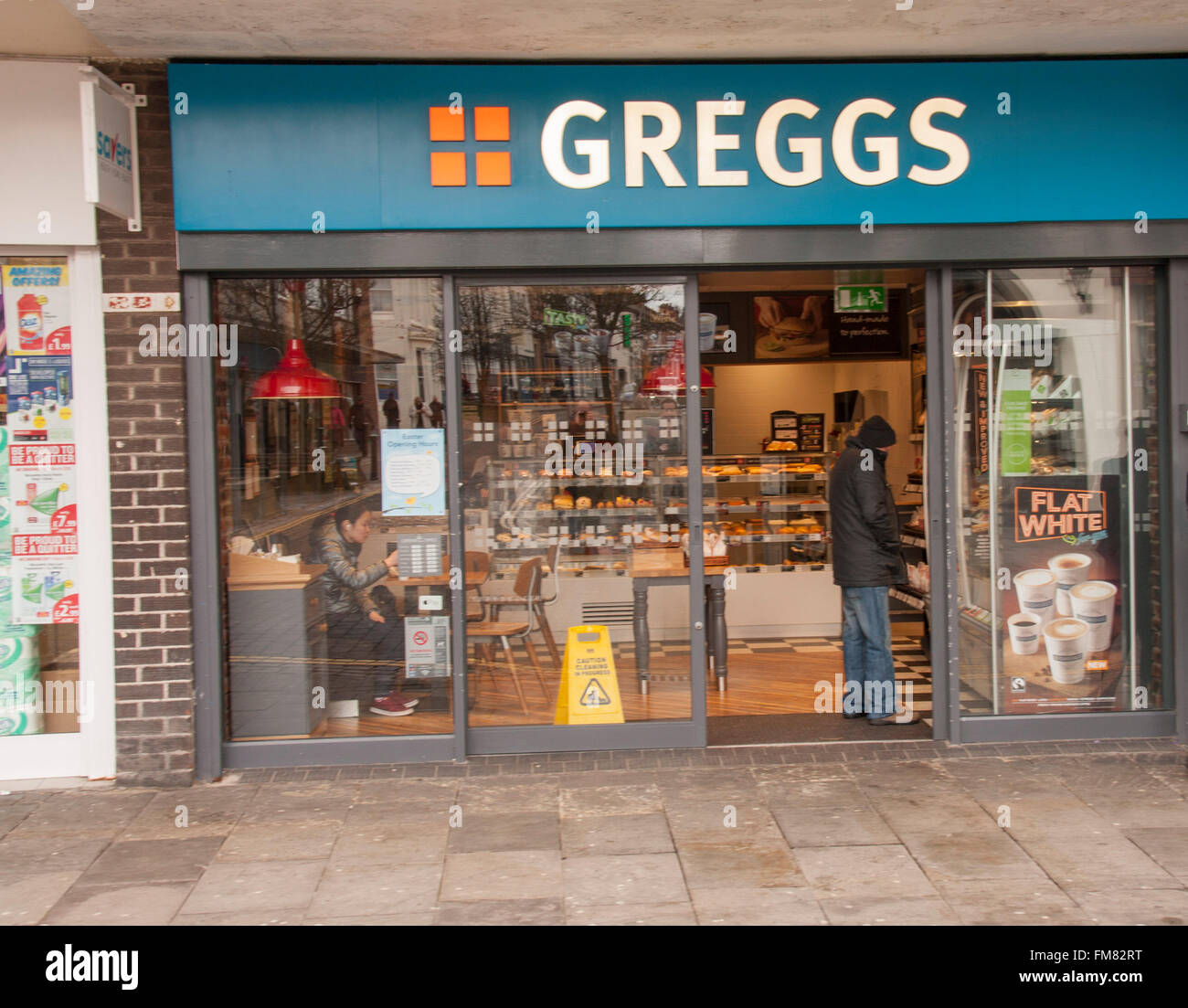 Front of Greggs bakery store in Darlington in the north east of England Stock Photo Alamy