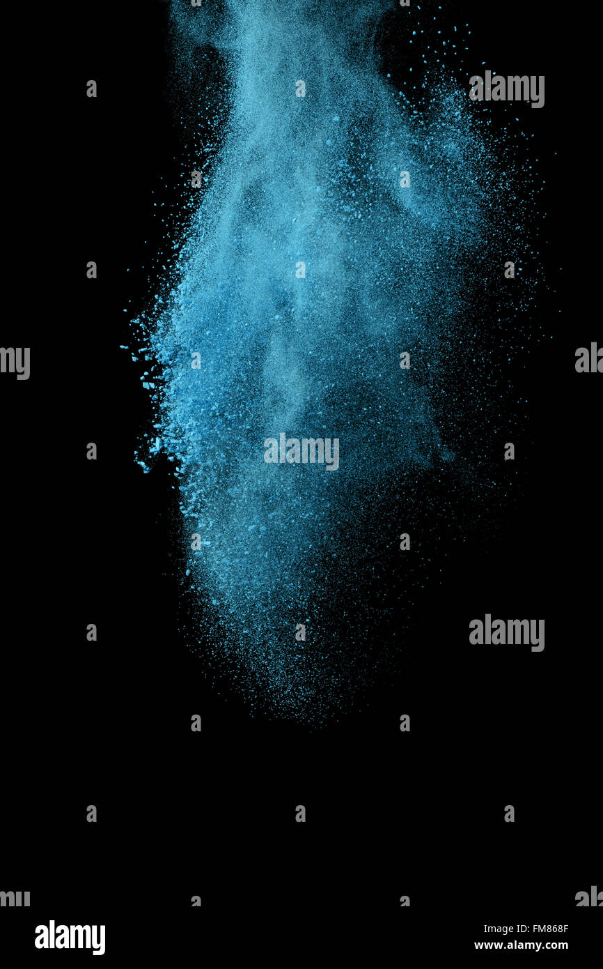 Launched colorful powder, isolated on white background Stock Photo - Alamy