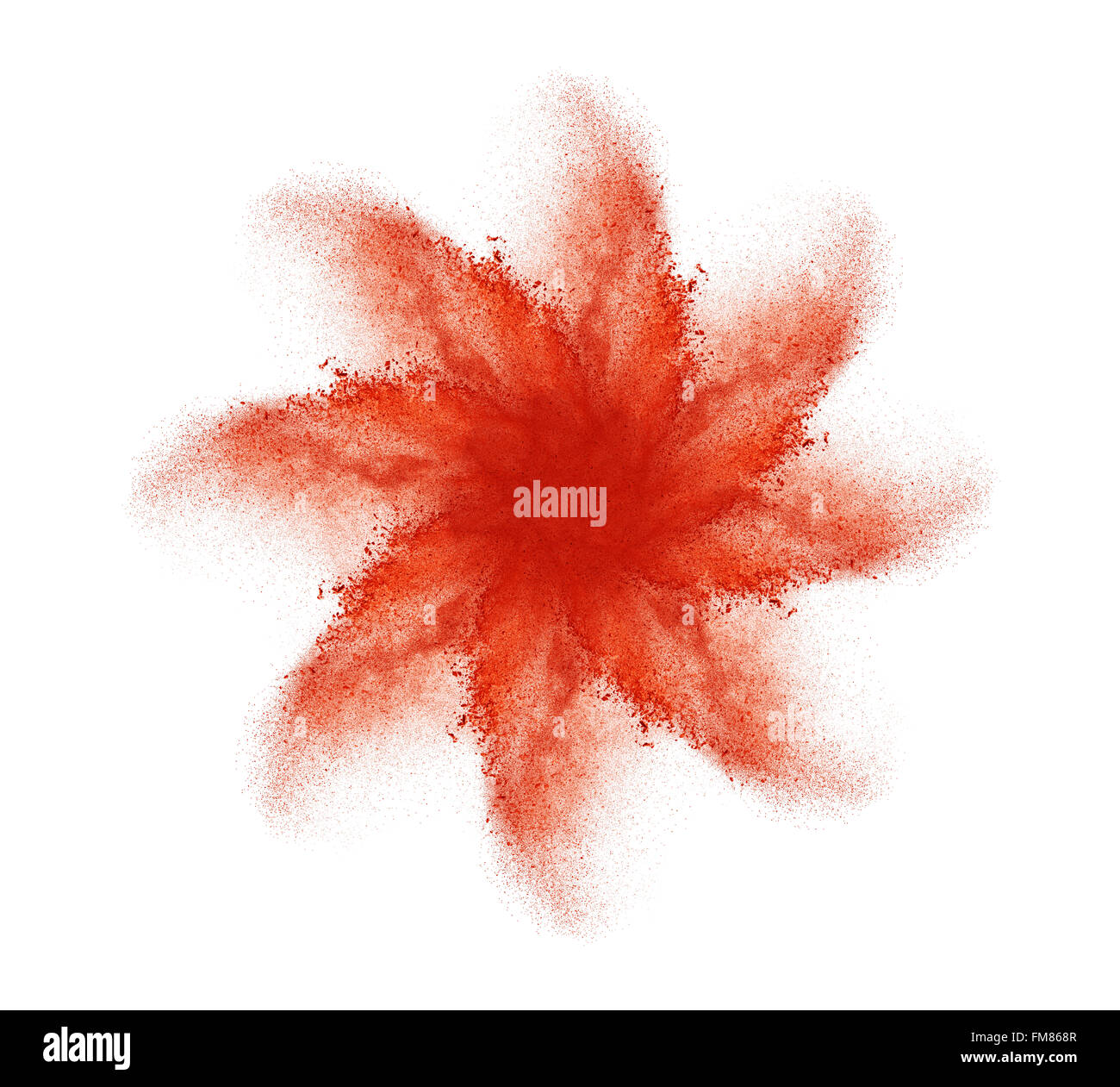 Launched colorful powder, isolated on white background Stock Photo - Alamy