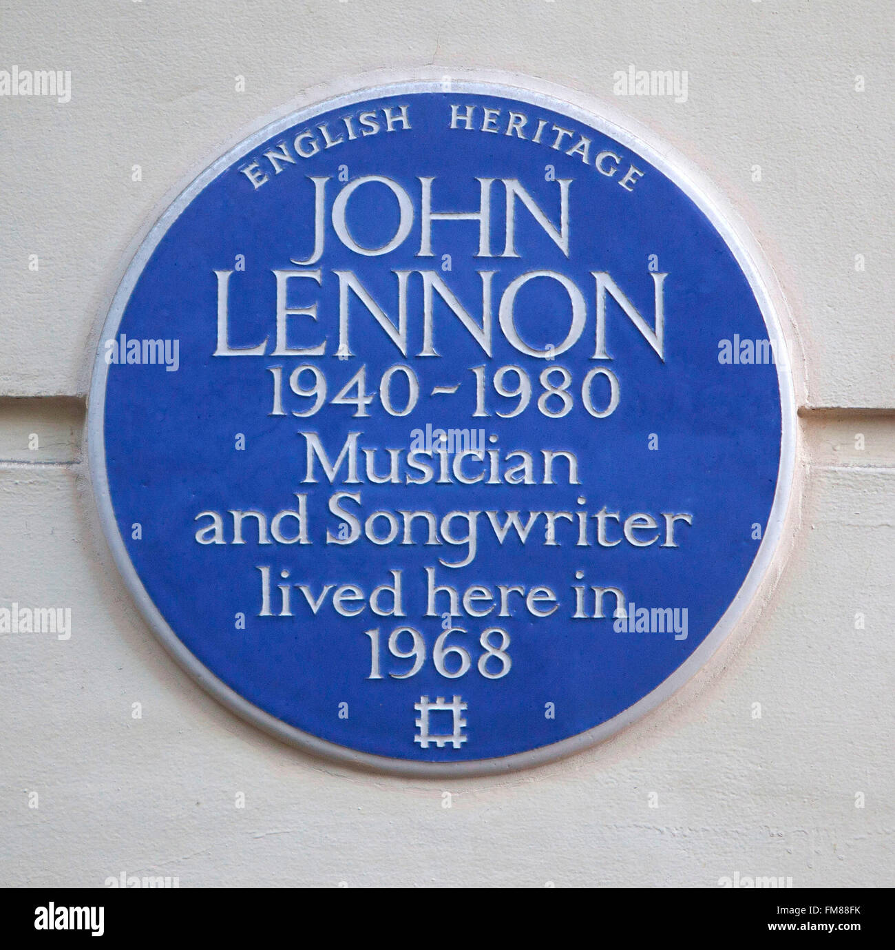 John Lennon blue plaque,London Stock Photo