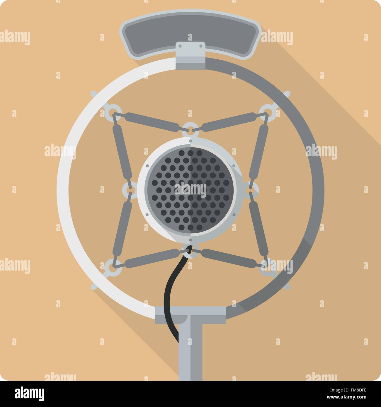 Retro styled flat design icon of vintage radio microphone Stock Vector ...