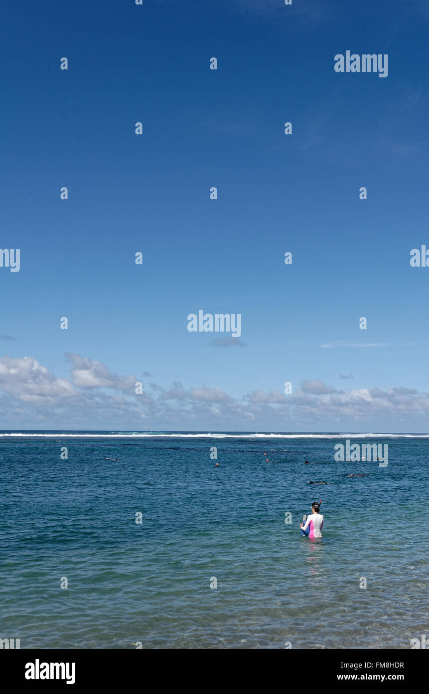 Beach and lagoon in the south of Reunion island, Saint-Pierre town ...