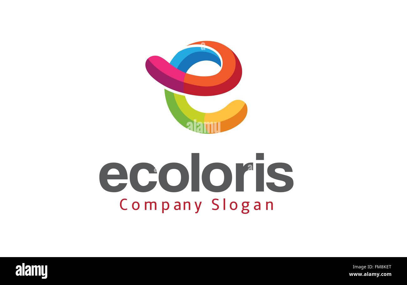E Letter colors Design Illustration Stock Vector