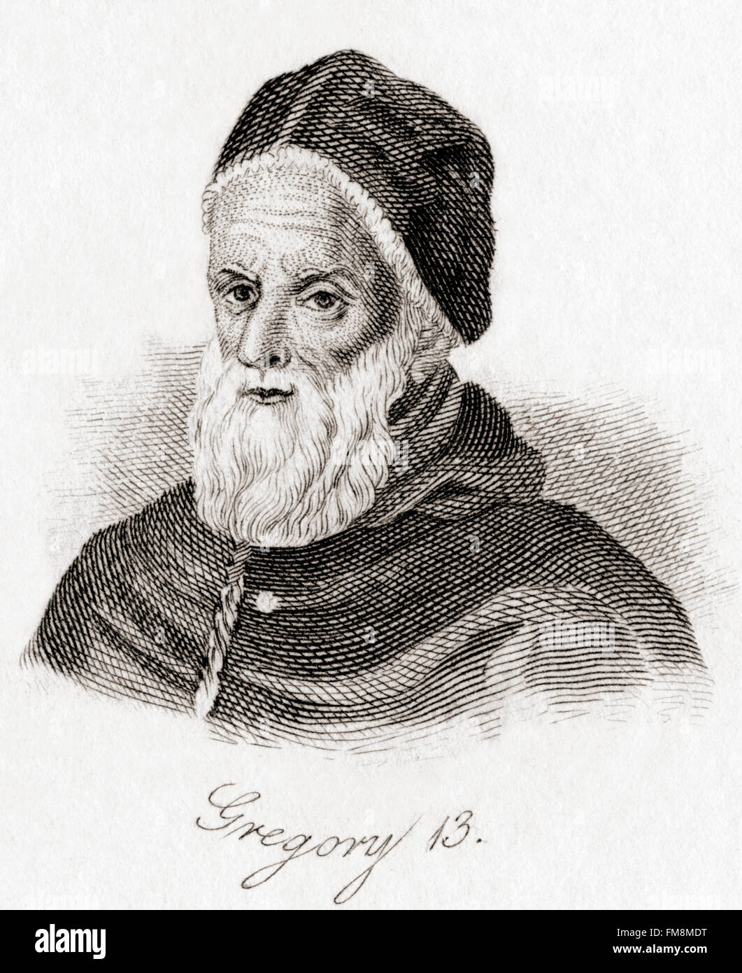Pope Gregory XIII, 1502 – 1585, born Ugo Boncompagni. Stock Photo