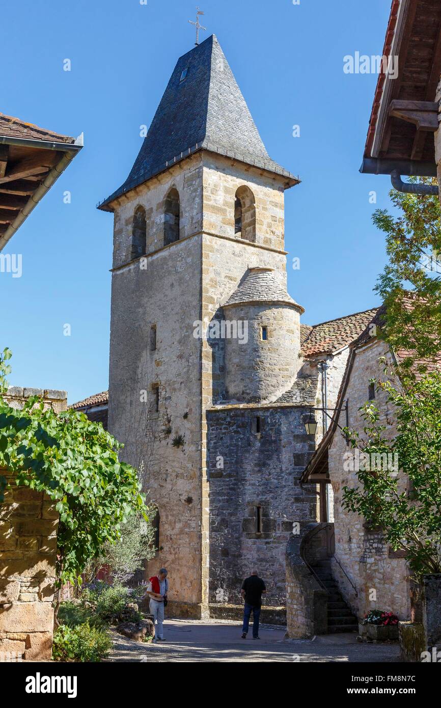 France, Lot, Loubressac, labelled Les Plus Beaux Villages de France (The Most beautiful Villages of France), the bell tower Stock Photo