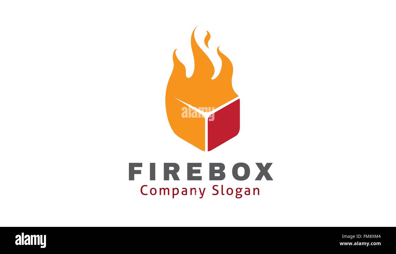 Fire Box Design Illustration Stock Vector