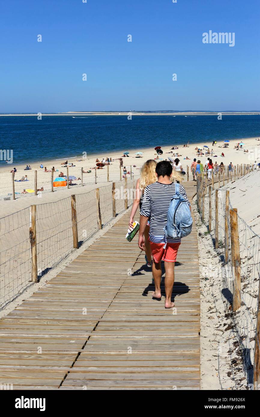 France, Gironde, Bassin d'Arcachon, La Teste, Petit Nice beach Stock