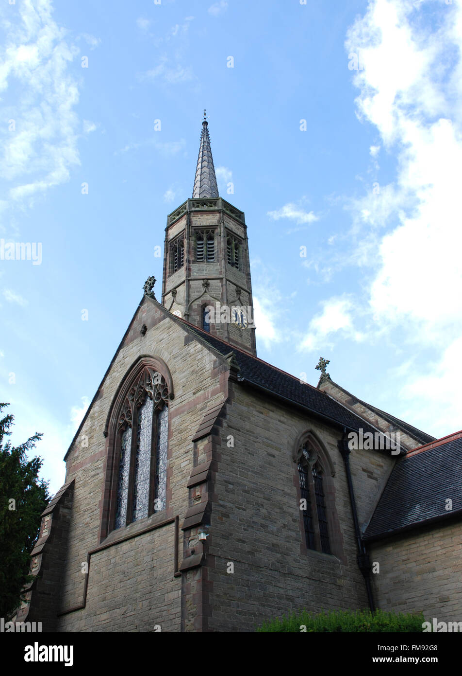 All Saints Village church Newborough with octagonal tower Stock Photo