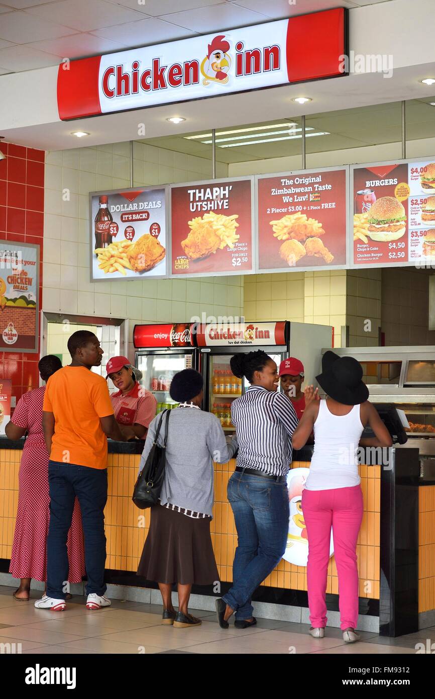 Zimbabwe, Bulawayo, fast food on 8th Avenue in downtown Stock Photo Alamy