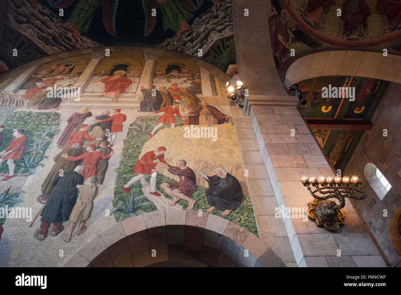 Denmark, Jutland, Viborg, Viborg Domkirke Cathdral, interior frescoes Stock Photo