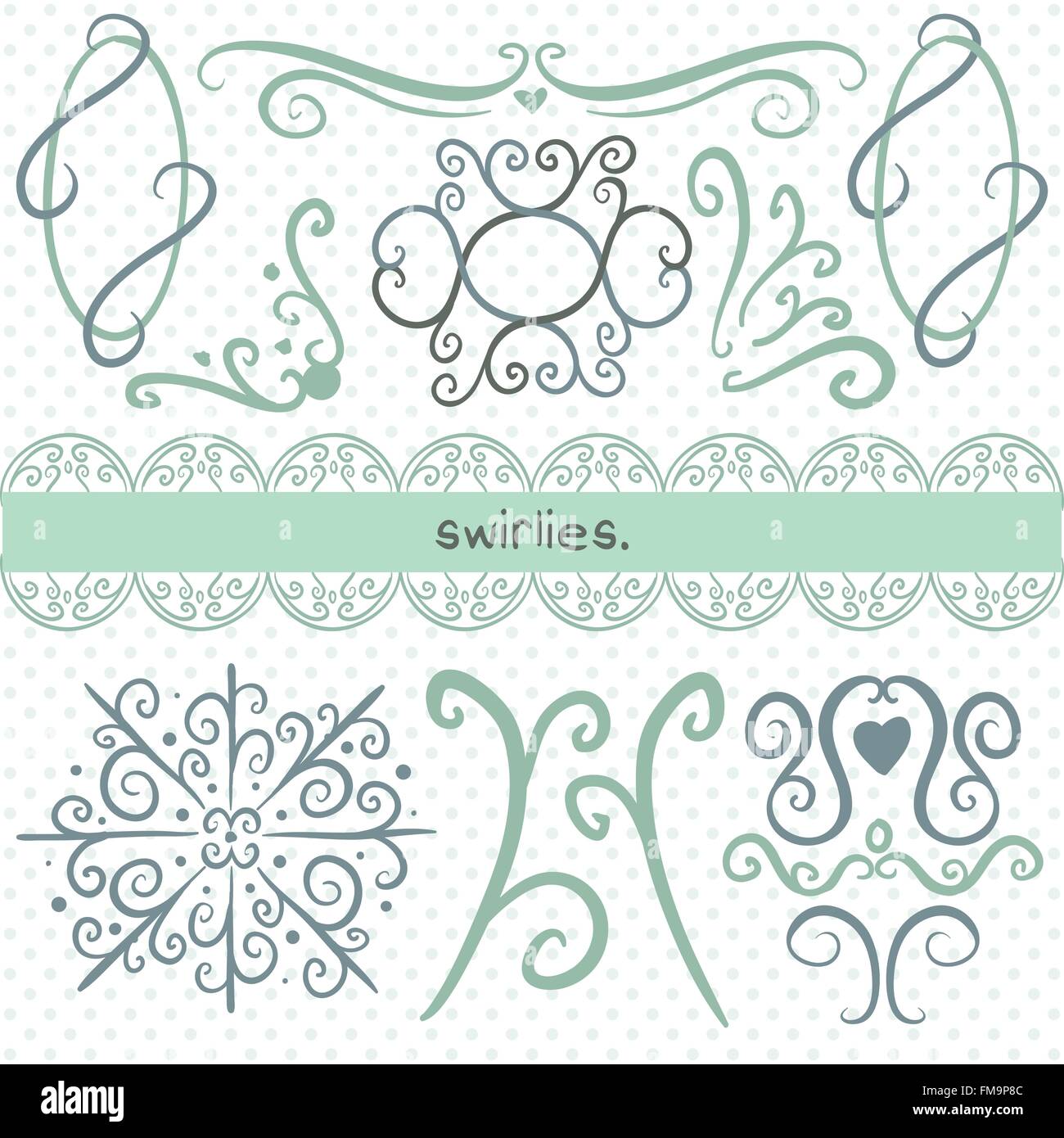 EPS vector of different elegant swirls and decorative elements Stock ...
