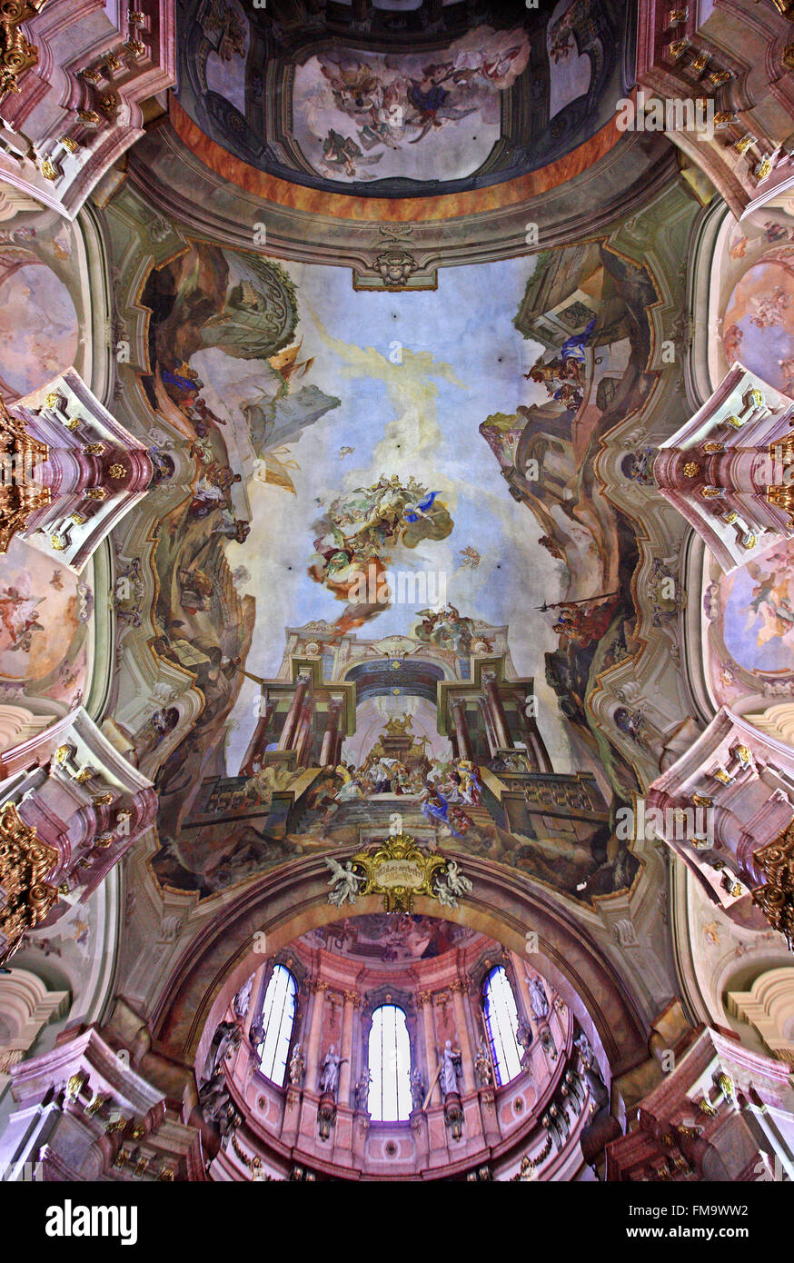 Inside Saint Nicholas church in Mala Strana ('little quarter'), Prague, Czech Republic Stock Photo
