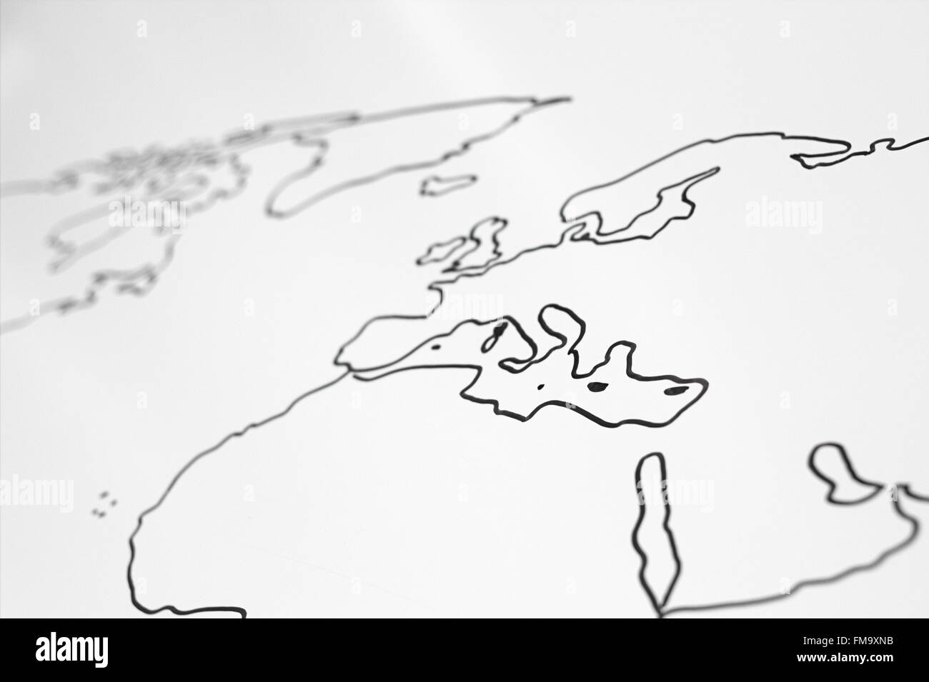 Asia political map Black and White Stock Photos & Images - Alamy