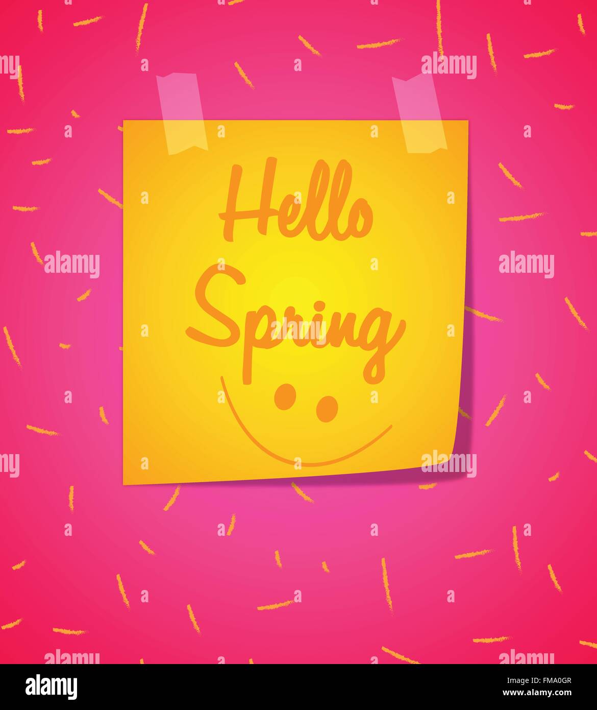 Hello Spring paper note. Vector illustration Stock Vector Image & Art ...
