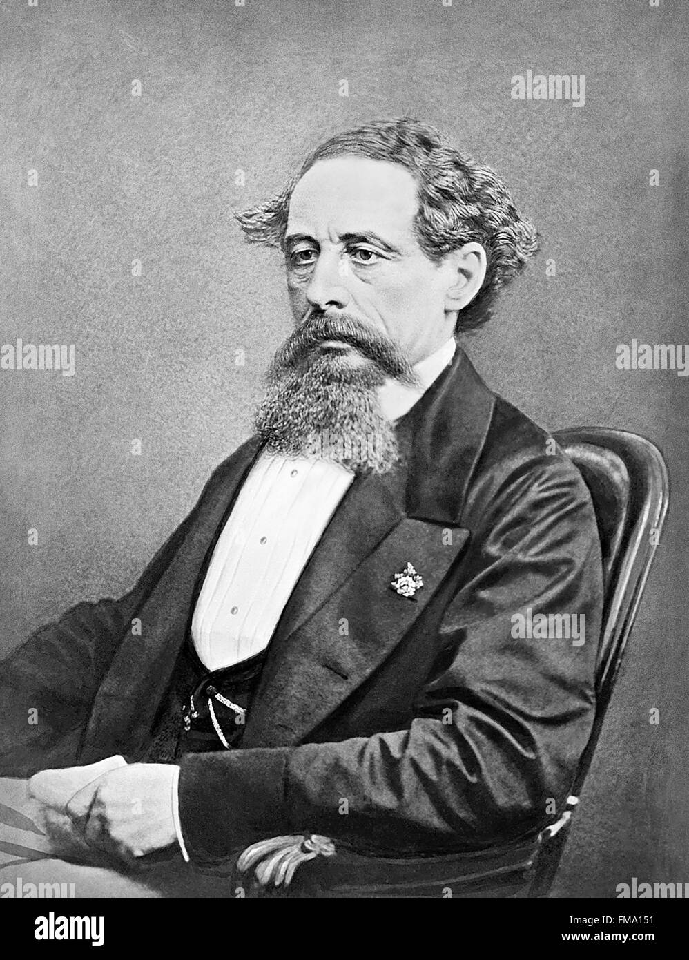 Charles Dickens. Portrait of the 19th century English writer by Mathew Brady, c.1867 Stock Photo