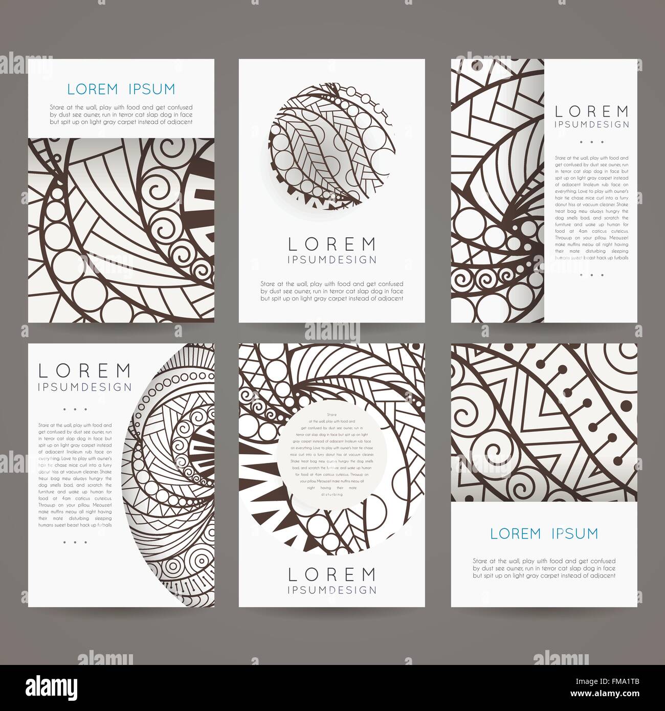 Set of vector design templates. Brochures in random colorful style ...