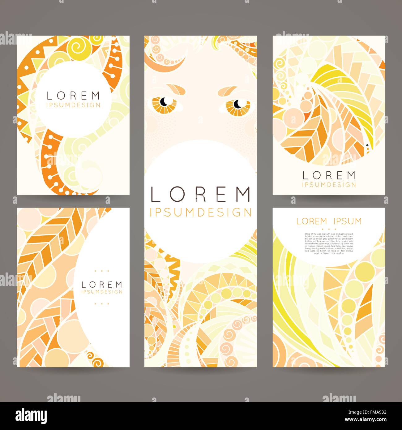 Set of vector design templates. Brochures in random colorful style ...