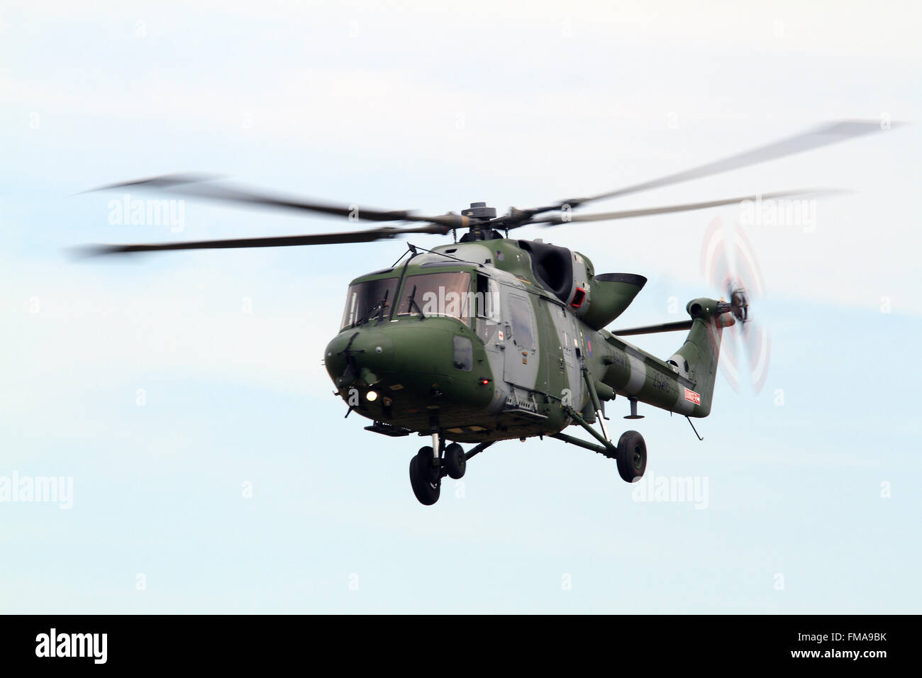 Army Air Corps Lynx AH.9A conducts a training flight in Wiltshire. Stock Photo