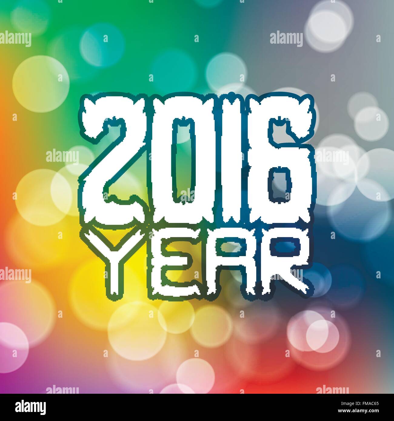 Vector label for the new 2016 blurred red background with bokeh effect ...