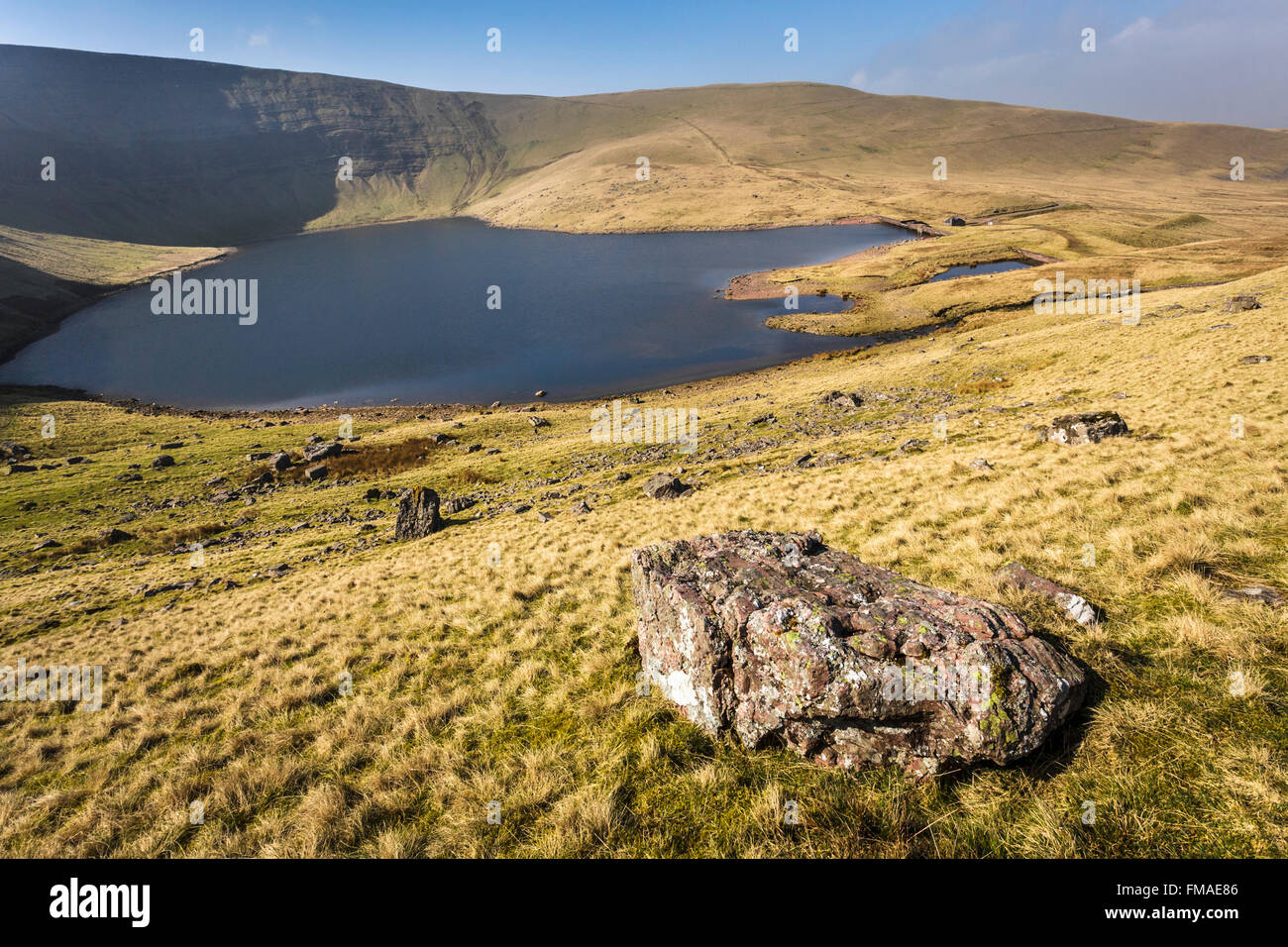 Llyn y Fan Fach in the Brecon Beacons National Park. Stock Photo