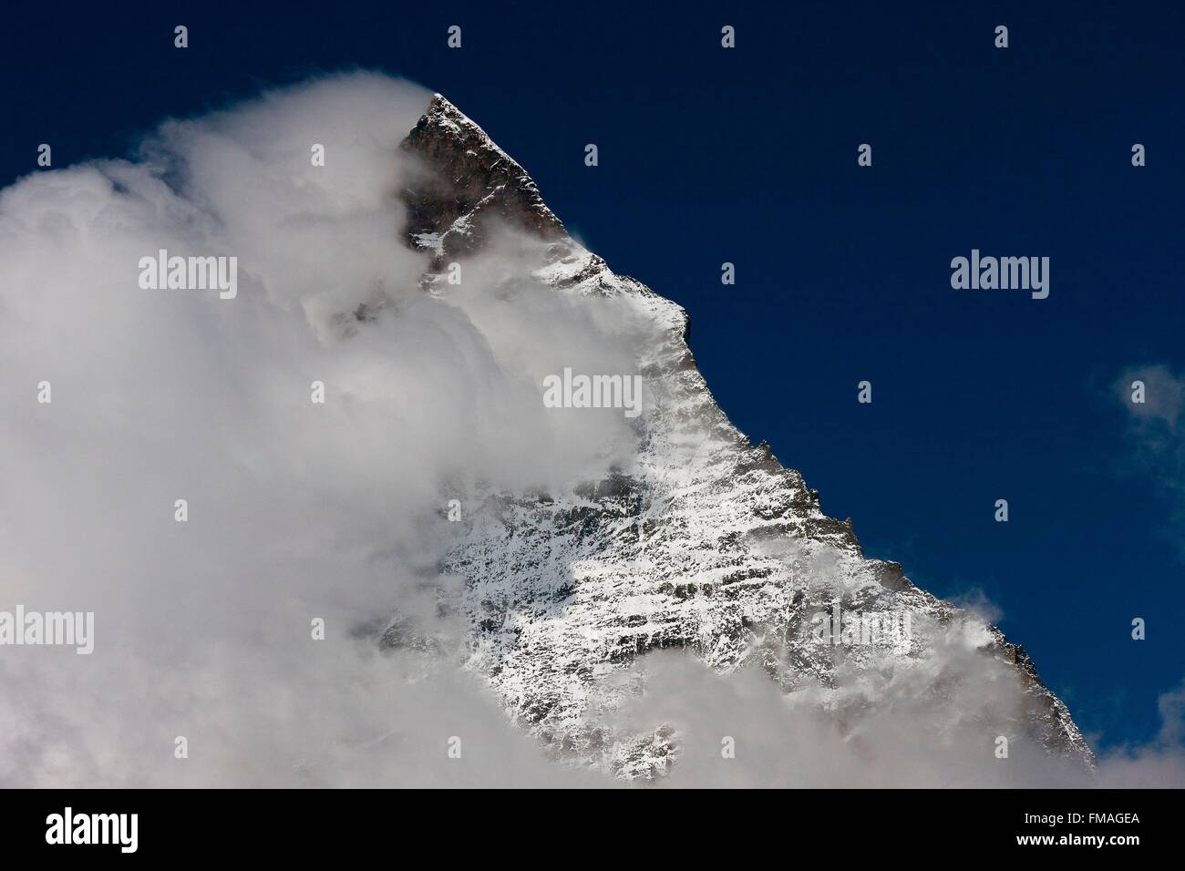Switzerland, Valais Canton, Zermatt, the Matterhorn (4478 m) Stock Photo