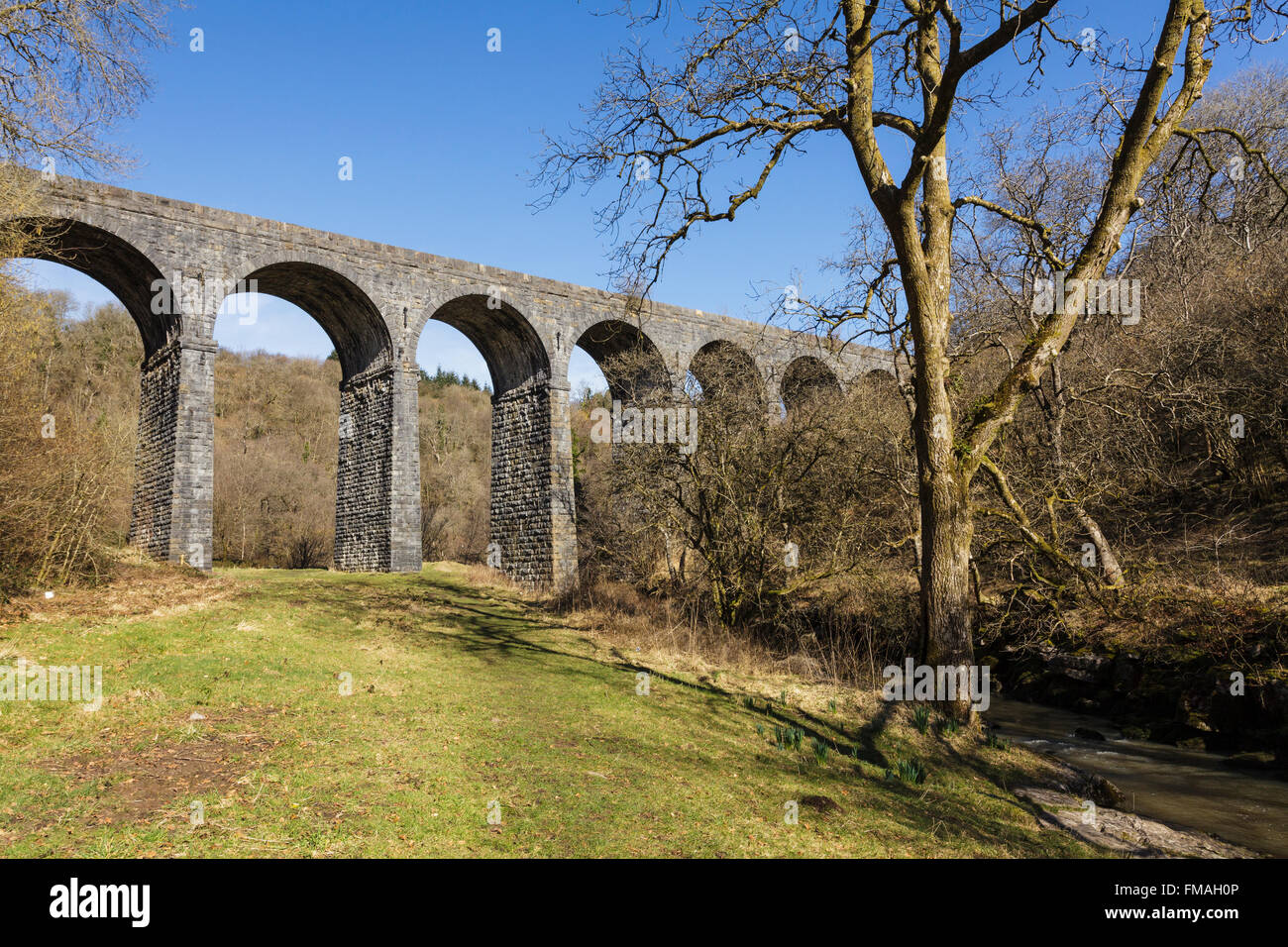Pontsarn Viaduct, Merthyr Tydfil, south Wales Stock Photo