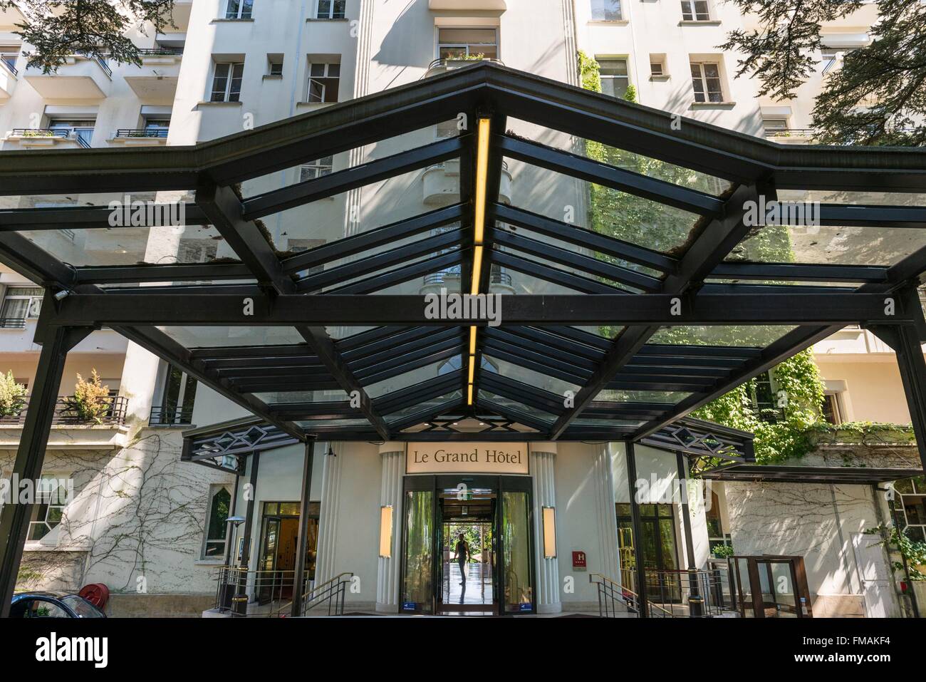 France, Ain, Pays de Gex, Divonne les Bains, Grand Hotel Stock Photo