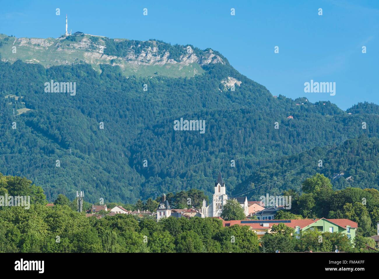 France, Ain, Pays de Gex, city of Gex, Jura High Chain Nature Reserve, the Mont Rond summit (alt : 1596m) Stock Photo