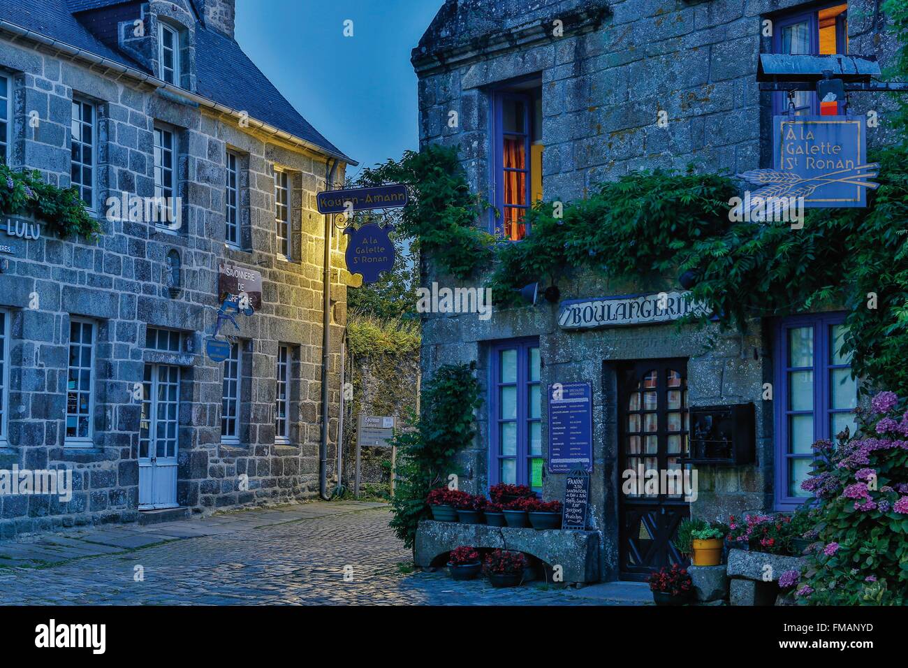 France, Finistere, Locronan, urban landscape of a small traditional