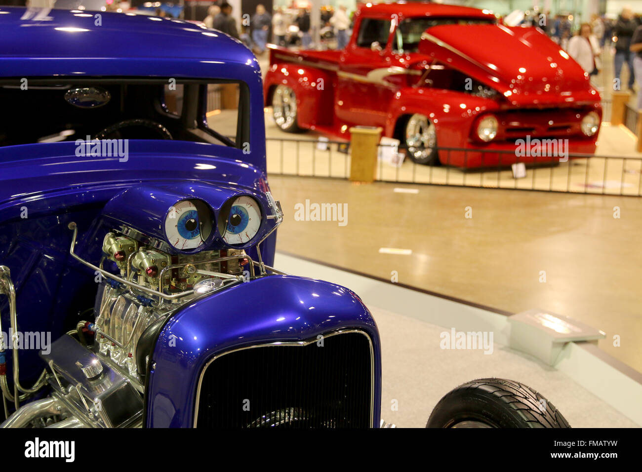 Chicago World of Wheels Auto Show Illinois 1932 Ford 5 window Altered Street Coupe Stock Photo