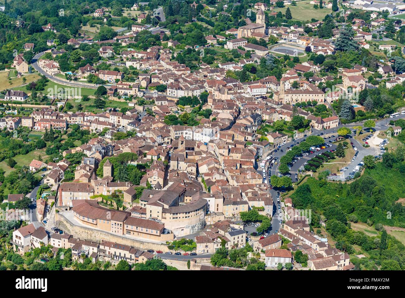 France, Dordogne, Belves, labelled Les Plus Beaux Villages de France (The Most Beautiful Villages of France), the village Stock Photo