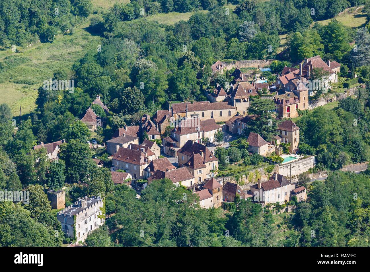France, Dordogne, Limeuil, labelled Les Plus Beaux Villages de France (The Most Beautiful Villages of France), the village Stock Photo