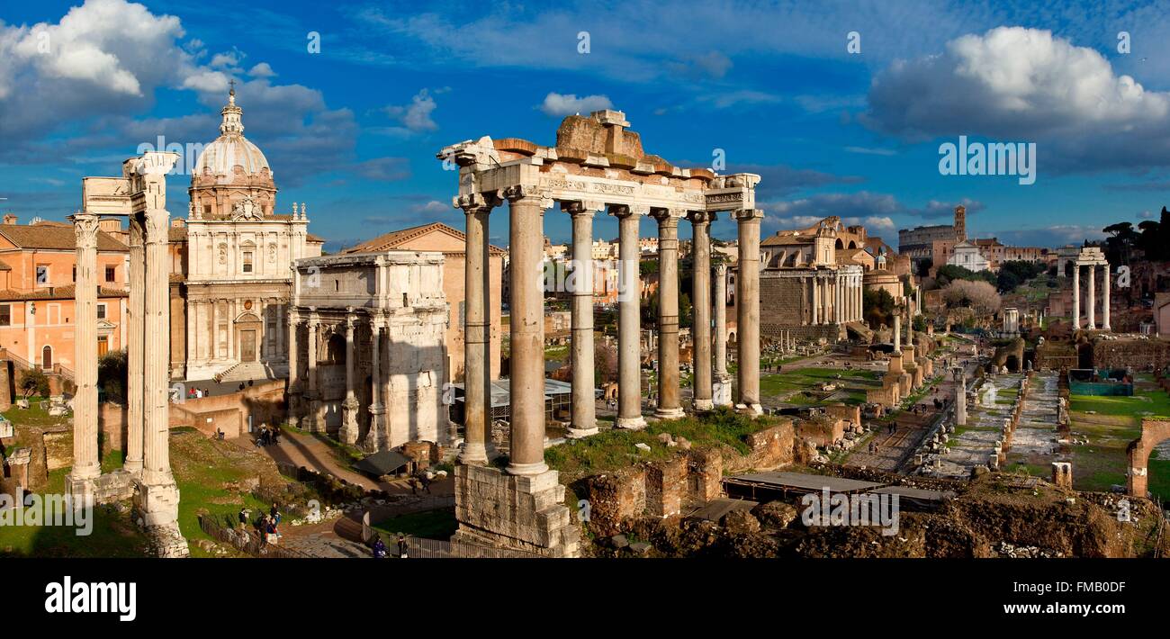 Italy, Lazio, Rome, historical center listed as World Heritage by UNESCO, the Roman Forum Stock Photo