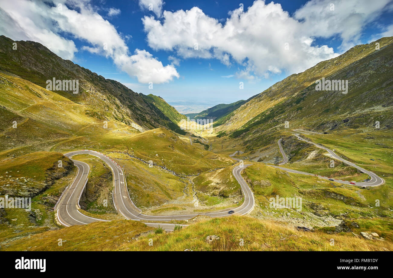 Transfagarasan Mountain Highway -- Summer Landscape in Romania. Stock Photo