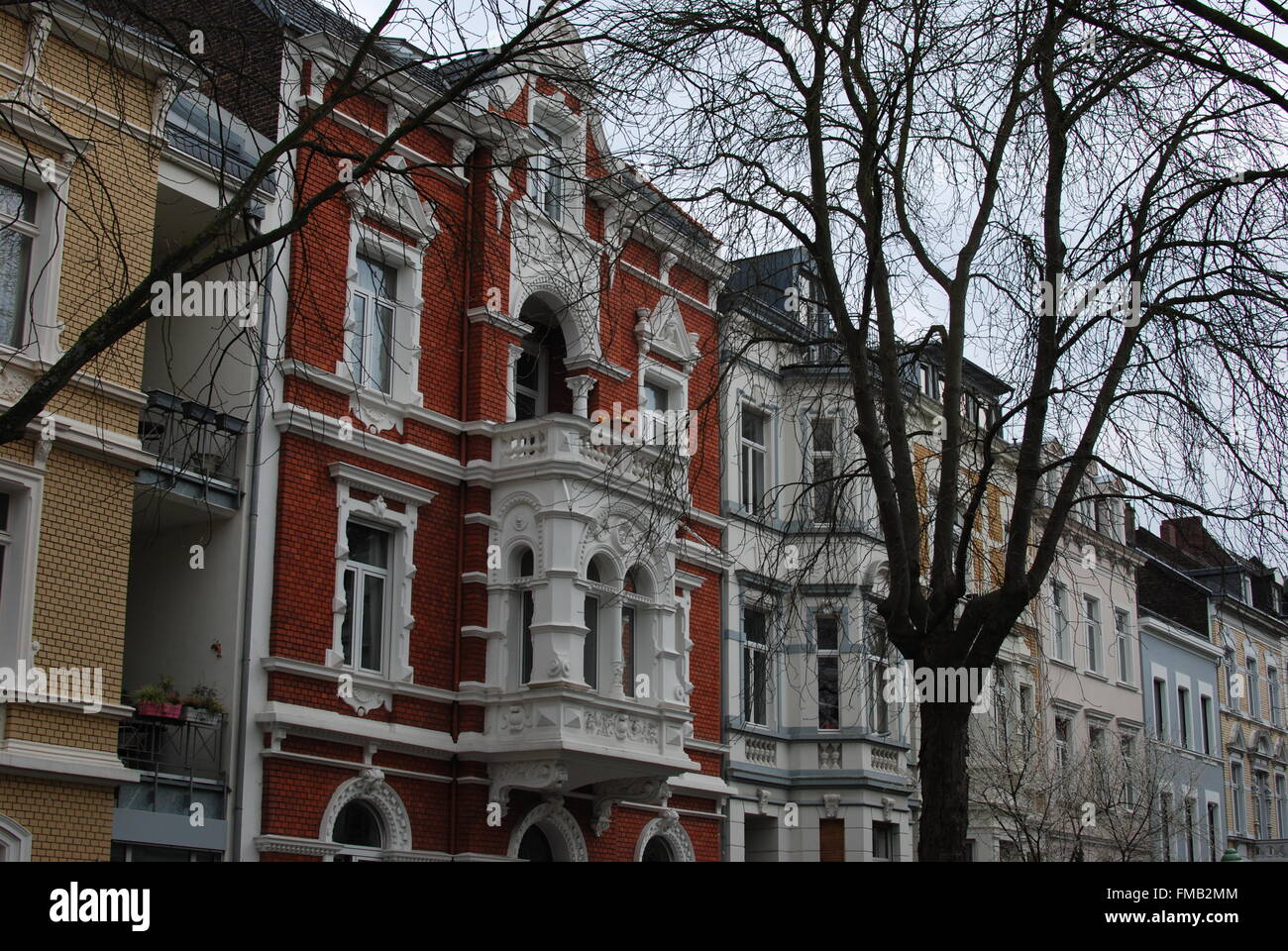 old buildings in the south town in Bonn, Germany Stock Photo